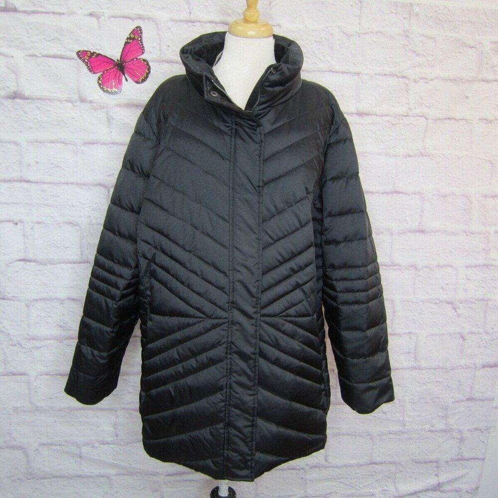 LANDS' END Women's Plus Size 3X, 24W-26W, Black Insulated Puffer Jacket New!